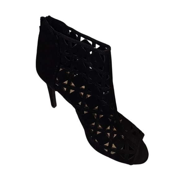 MICHAEL Michael Kors Bootie Peep Toe Perforated Booties, Black Size 10M - Picture 4 of 8